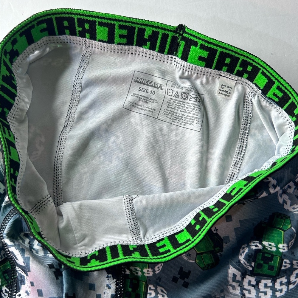 NEW! Minecraft 2 Pair Athletic Boxer Briefs Underwear Creeper & Ender Dragon 10 - Picture 14 of 15